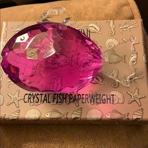 Oleg Cassini Crystal Fish Paperweight